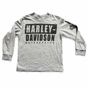 Harley Davidson Kids-  Size 7 Grey MOTORCYCLE Long Sleeve